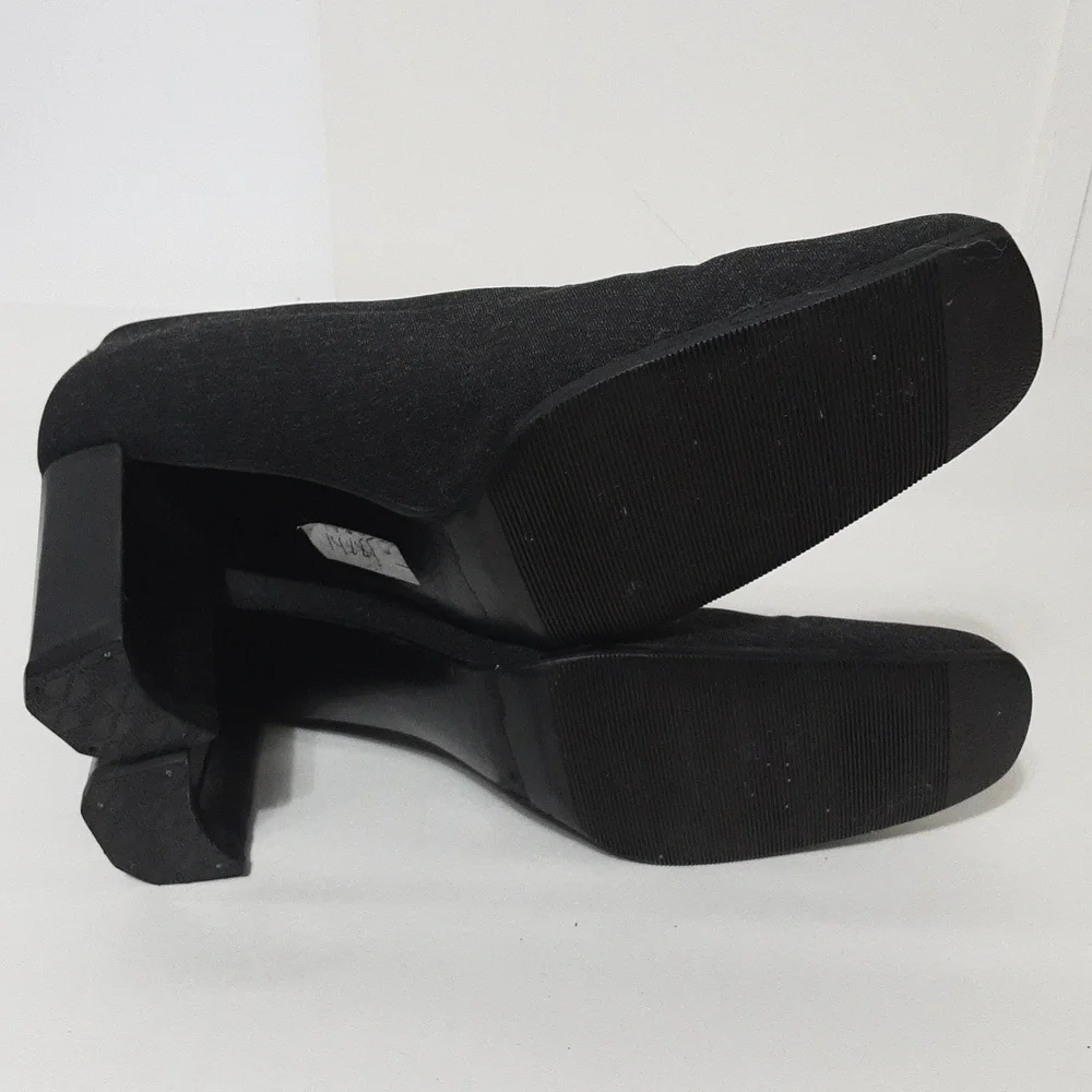 Stuart Weitzman‎ Black Grayish Denim Platform Heel
